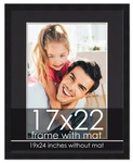 17X22 Frame With Mat - Black 19X24 Wood Made Display Print Or Poster.... Fixed Price $101.92.
