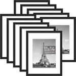 Upsimples 11X14 Picture Frame Set Of 8X10 With Mat Black. Fixed Price $39.95.