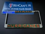 Miami Hurricanes Football Metal Plate Frame Licensed By The Ncaa. Fixed Price $29.69.