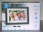 Fullja 8" Digital Photo Frame, Model F08S, Dark Faux Wood - New In Box. Fixed Price $18.99.