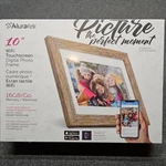 Aluratek 10" Lcd Picture Frame Wi-fi Touchscreen Digital Photo Wood Grain New. Fixed Price $99.99.