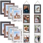 Qunclay 2 Set 5 X 7 Wall Hanging Picture Frames Collage With 8 Openings, Rust.... Fixed Price $51.52.