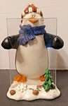 Resin Penguin Picture Frame Holds 4X6" Acrylic Winter Snow 8 1/2" Tall Funny. Fixed Price $13.64.