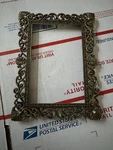 Vintage 1970S Baroque Style Solid Brass Metal Photo Frame Rhinestone Designs 8"H. Fixed Price $19.99.