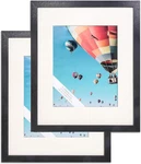 Sets Of 16X20 Black Wooden Frames With Glass & Mat For 11X14 Photos. Fixed Price $86.99.