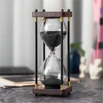 Hourglass Timer 60 Minute, Metal Wooden Frame Decorative Sand (black Sa.... Fixed Price $40.15.