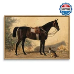 Arpeotcy Framed Canvas Horse Wall Art - "rappe Mit Hund" 16X24". Fixed Price $69.49.