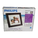 Philips Digital Photoframe 10.4" Lcd Panel Mocha Wood SPF3400C. Fixed Price $44.00.
