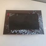 Memorex 7 Inch Widescreen Digital Photo Frame Decorative Brown W/ Blue Accents. Fixed Price $9.99.