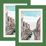 Picture Frames 5X7 Green Nature Solid Wood 2 Pack For Wall Mount And Tabletop.... Fixed Price $18.42.