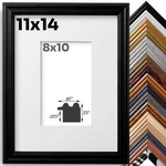 11X14 Solid Wood Picture Frame Matted To 8X10 In 15+ Colors For Wall, Usa Made. Fixed Price $34.49.
