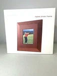 Brookstone 6 Inch Lcd Digital Photo Frame Rosewood Color Vertical / Horiz Works!. Fixed Price $12.99.