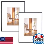 Fkvat 11X14 Black Metal Picture Frame Set Of 2, Hd Glass, Wall/tabletop Display. Fixed Price $46.93.