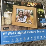 Polaroid 8" Wi-fi Digital Photo Frame Natural Wood. Fixed Price $36.00.