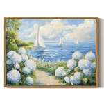 Arpeotcy 12X16 Inch Coastal Sailboat Wall Art, Framed Canvas Nautical Landsca.. Fixed Price $28.82.