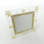 Clear Acrylic Picture Frame Wgold Snow Flakes Glitter Trim X 4". Fixed Price $9.99.