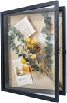 Graduationmall 13X16 Wood Shadow Box Frame Glass Door Display Case With Linen Ba. Fixed Price $44.99.