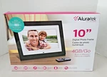 New Aluratek 4GB/GO Digital Photo Frame 10" Built-in Memory ADMPF410T. Fixed Price $19.99.