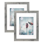 Scholartree Grey 11X14 Picture Frame Set Of 2,DISPLAY Without Mat Or 8X.... Fixed Price $30.41.
