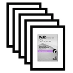 Americanflat 9X12 Picture Frame In Black - Set Of 5 Use As 6X8 W. Fixed Price $24.23.
