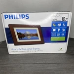 Philips 10.1" Led Walnut Wood Picture Frame Wall Digital Photo Panel SPF3403/G7. Fixed Price $54.95.
