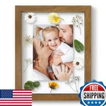 Frametory 8.5X11 Floating Picture Brown Solid Wood Pressed Flower. Fixed Price $27.69.