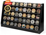 Decowoodo Challenge Coin Display Case, 5 Military Rows, Black. Fixed Price $86.99.