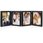 Poilkmni 4 Folding 5X7 Inch Hinged Picture Frame High Definition Natural Wood.... Fixed Price $30.68.