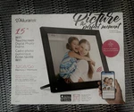 Aluratek 15" Wi-fi Touchscreen Digital Photo Frame New/minor Plastic Wrap Torn. Fixed Price $90.00.