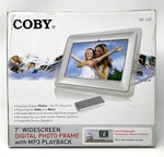 Coby 7" Widescreen Digital Photo Frame With MP3 Playback & Remote DP-769 New. Fixed Price $16.95.