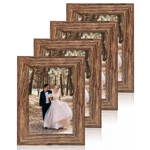 Irahmen 4X6 Picture Frame Set Of High Definition Glass Brown Wood. Fixed Price $29.90.