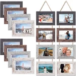 2 Set 4 X 6 Inch Wall Hanging Picture Frames Collage With 8 Openings, Rustic. Fixed Price $50.99.