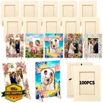 Geelin 100 Pack 4X6 Wood Photo Frames For Crafts Unfinished Diy Painting. Fixed Price $104.99.