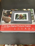 7 Hi-res Digital Picture Frame, Gray Wood + Mat Polaroid Nib Free Ship!. Fixed Price $34.95.