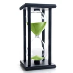 Hourglass 60 Minutes Green Timer, Black Wooden Frame Sandglass. Fixed Price $29.02.