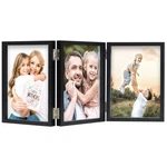 3 Picture Frame 5X7 Black Triple Hinged Mdf Wood With Glass Front Three Openi.... Fixed Price $18.76.