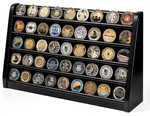 Decowoodo Challenge Coin Display Case, 5 Row Military Wooden Holder Rack.... Fixed Price $74.80.