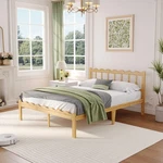 14INCH Queen Bed Frame With Wavy Headboard And Footboard, No Box Spring Neede.... Fixed Price $295.12.