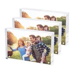 3-PACK Simbalux Acrylic Photo Frame 4 6 Free Standing Magnetic Lock. Fixed Price $25.95.
