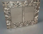Double Picture Frame Silvertone Metal Stones Filigree Wire Work Designs Tabletop. Fixed Price $36.99.