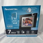 Pandigital 7" Photo Frame Clock Calendar Alarm Stores Up 6400 Images. Fixed Price $15.28.