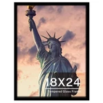 One Wall Tempered Glass 18X24 Poster Frame, Black Wood Photo Picture Fo.... Fixed Price $59.97.