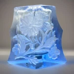 1920'S Bohemian Blue Perfume Bottle Etched Flowers No Stopper 3/8 Opening Euc. Fixed Price $19.95.