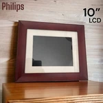 Philips 10" Led Mahogany Wood Frame Picture Wall Digital Desk Photos Panel. Fixed Price $45.00.