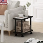 Contemporary Oval End Table W/ Lower Shelf & Mobile Casters Living Space New. Fixed Price $31.26.
