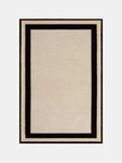 Frame 8X10 Hand-tufted New Zealand Wool & Viscose White Black Gold Area Rug. Fixed Price $500.85.