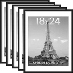 Set Of 5 Black 18X24 Picture Frames For 16X20 Mat Without. Fixed Price $86.99.