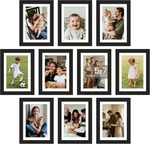 Upsimples Frame Set Of 10, Display Pictures 4X6 With 5X7, Black. Fixed Price $35.12.