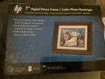 Hp DF730 7" Digital Oak Picture Frame, Remote, Cords And Instructions. Fixed Price $18.00.