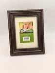 Mainstays 5X7 Mahogany Picture Frame Gold Beaded Trim Matted For 4X6 3.5X5. Fixed Price $12.99.